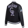 Colorado rockies retro classic womens wool leather varsity jacket black 3