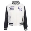 Colorado rockies retro classic womens wool leather varsity jacket creamblack 1