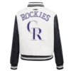 Colorado rockies retro classic womens wool leather varsity jacket creamblack 3