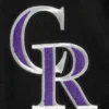 Colorado rockies retro classic wool leather varsity jacket black 3