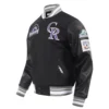Colorado rockies retro classic wool leather varsity jacket black 6