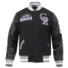 Colorado rockies retro classic wool leather varsity jacket black 7