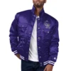 Colorado rockies silver tab satin trucker varsity jacket purple 1