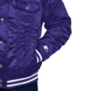 Colorado rockies silver tab satin trucker varsity jacket purple 2 1