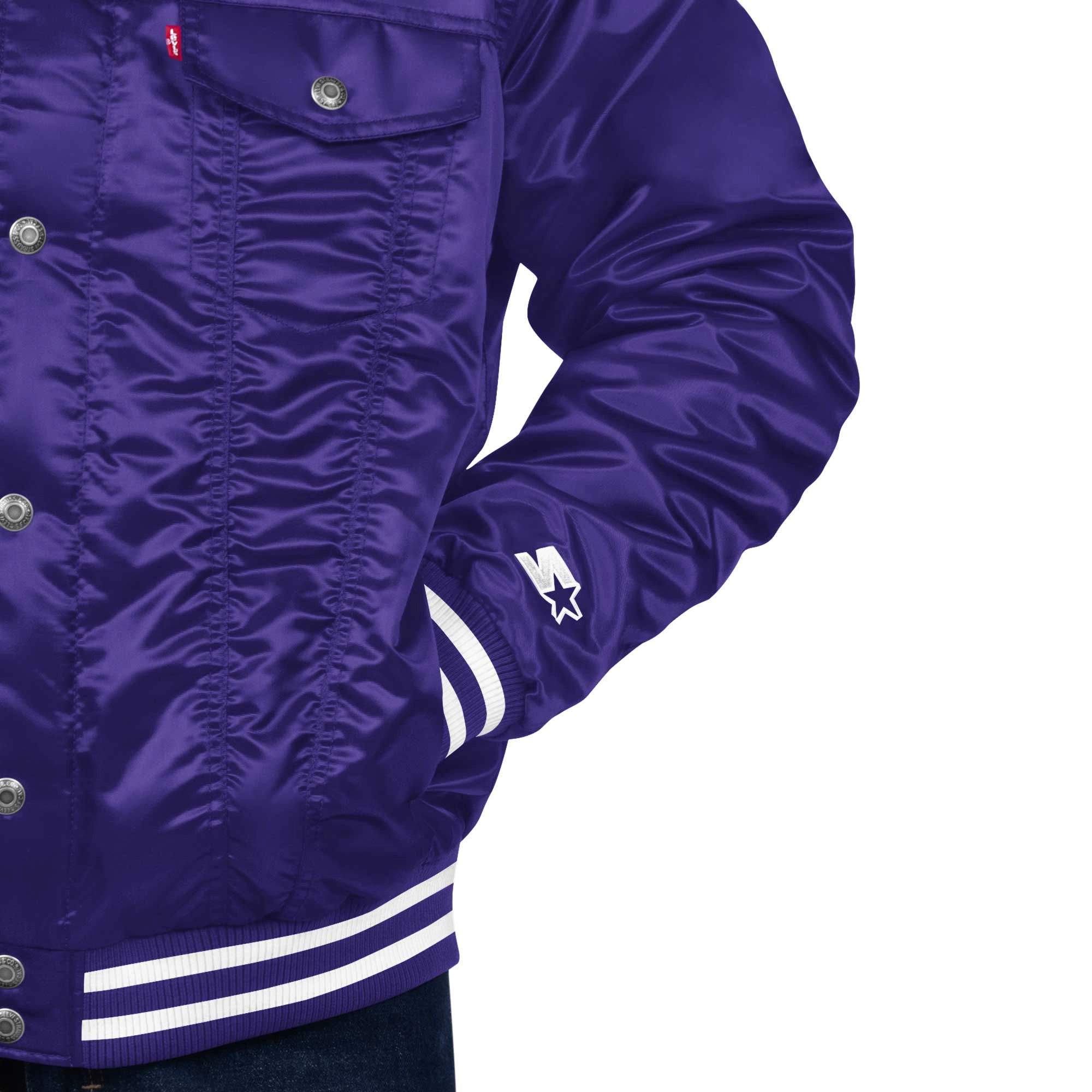 Colorado rockies silver tab satin trucker varsity jacket purple 2 1