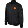 Colosseum black clemson tigers full zip bomber varsity jacket