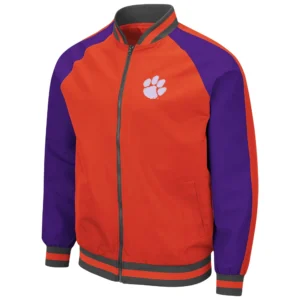 Colosseum orange clemson tigers kent full zip bomber varsity jacket 1 1