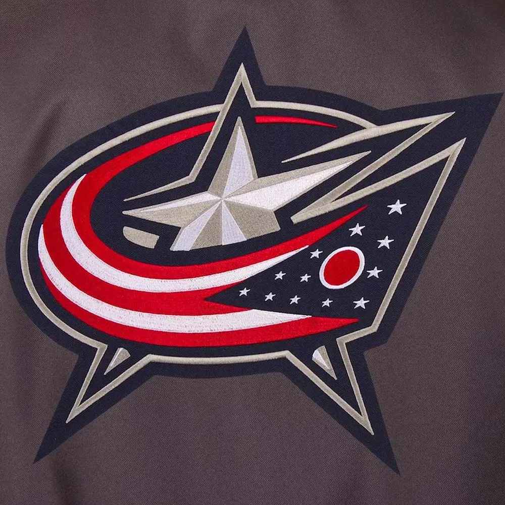 Columbus blue jackets front hit gray polyester jacket