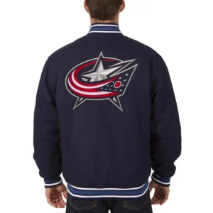 Columbus blue jackets one color wool varsity jacket