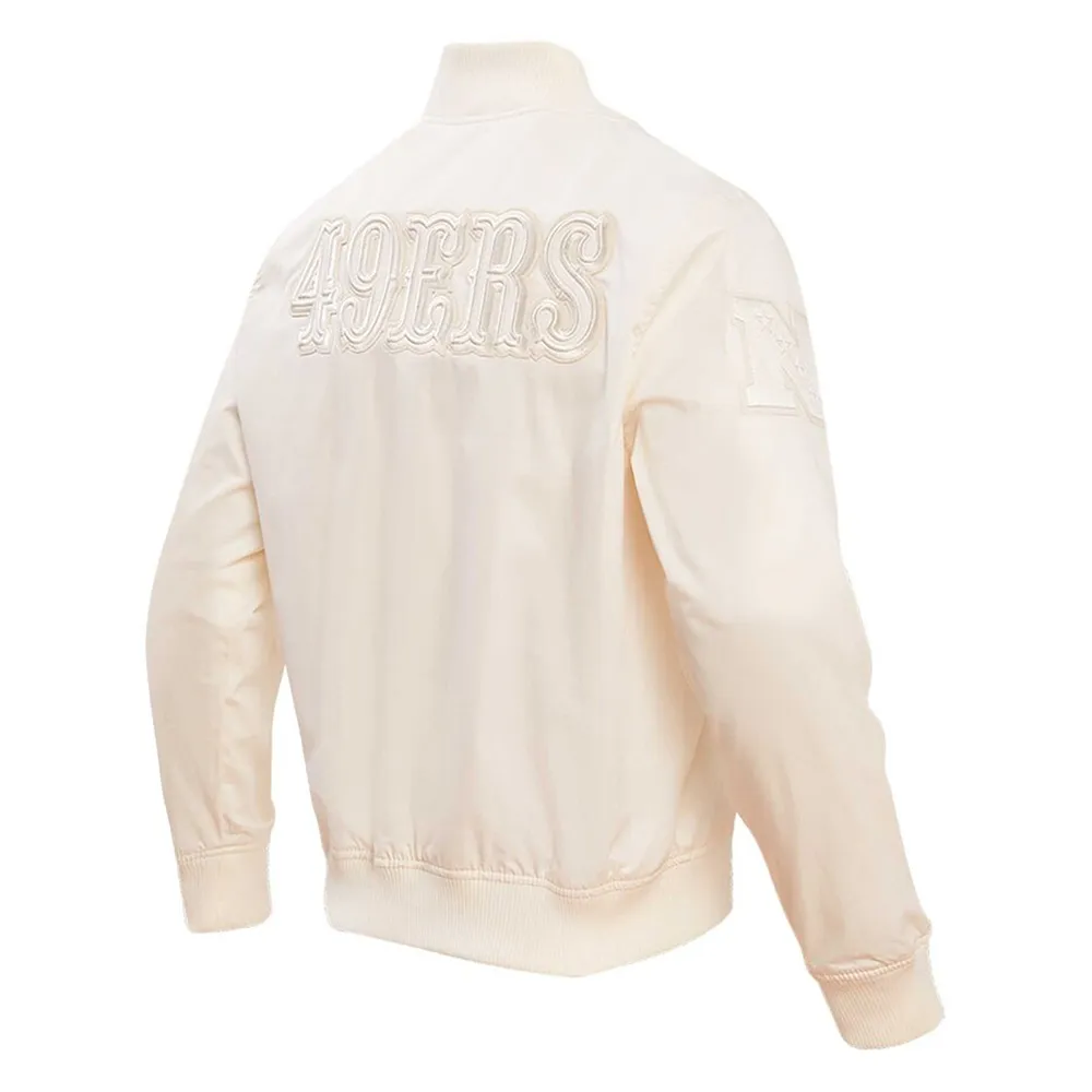 Cream san francisco 49ers satin jacket