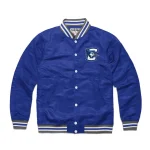 Creighton Bluejays Logo Royal Blue Satin Varsity Jacket