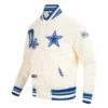 Dallas cowboys best of mens cream varsity jacket