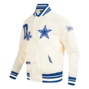 Dallas cowboys best of mens cream varsity jacket