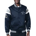 Dallas Cowboys Full-Snap Navy Satin Jacket