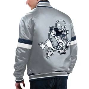 Dallas cowboys home game satin varsity jacket gray 2
