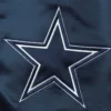 Dallas cowboys leader satin varsity jacket grey navy