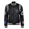 Dallas cowboys leather varsity jacket black 1