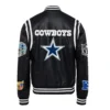 Dallas cowboys leather varsity jacket black 2