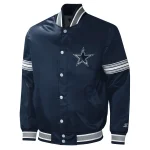 Dallas Cowboys Midfield Navy Satin Jacket