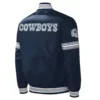 Dallas cowboys midfield full snap satin varsity jacket navy 3
