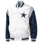 Dallas Cowboys Pitch White/Navy Satin Jacket