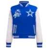 Dallas cowboys retro classic womens wool leather varsity jacket 3