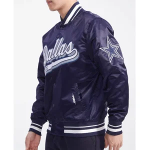 Dallas cowboys script tail satin jacket