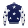 Dallas cowboys stars wool leather varsity jacket blue white 1