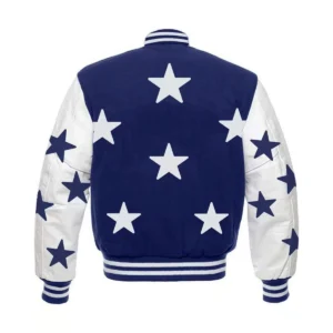 Dallas cowboys stars wool leather varsity jacket blue white 1