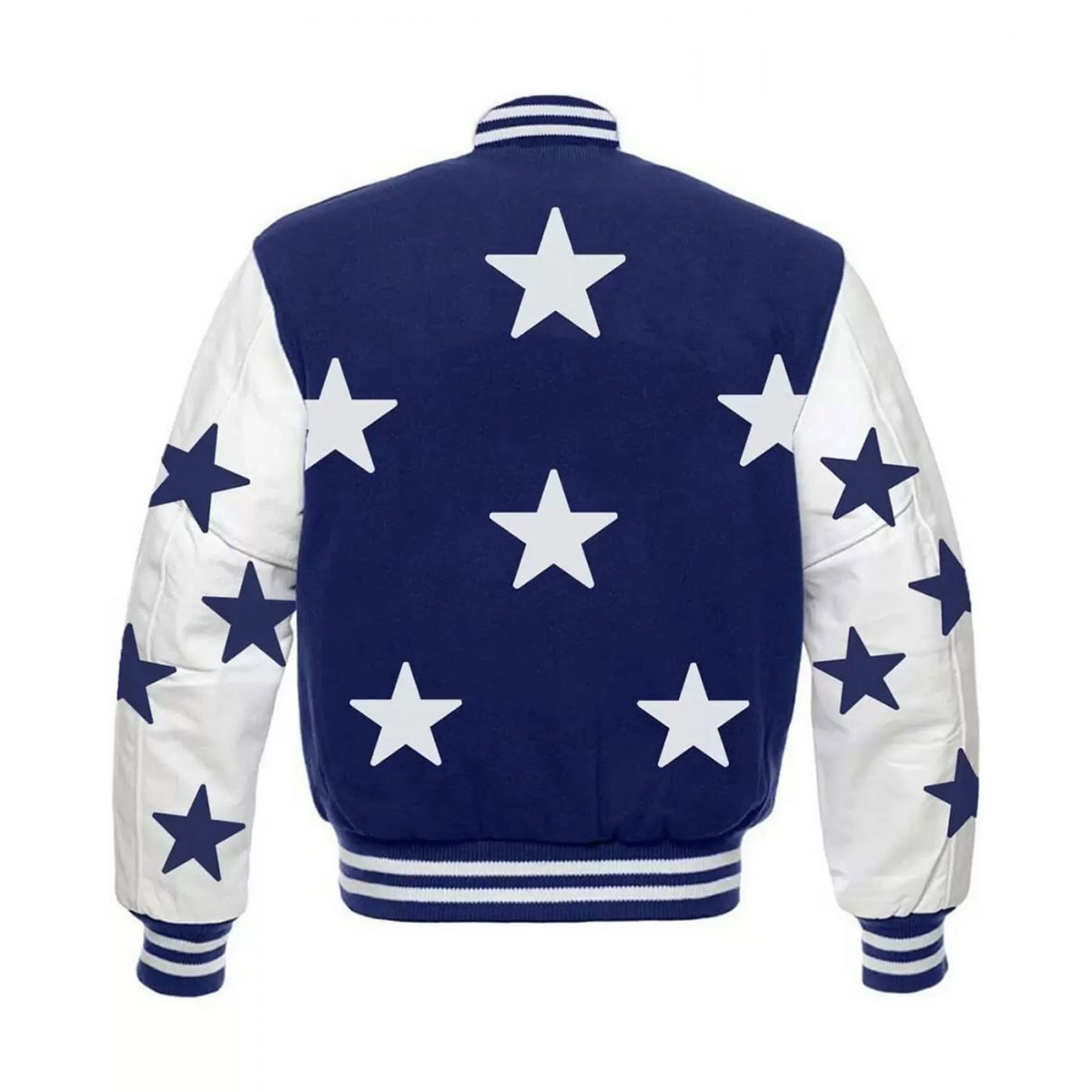 Dallas cowboys stars wool leather varsity jacket blue white 1