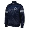 Dallas cowboys starter pick and roll full snap satin varsity jacket navy 2