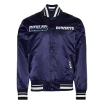 Dallas Cowboys Turn It Up M Full-Snap Navy Satin Jacket