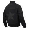 Dallas cowboys washed vanguard ribbed leather logo jacket