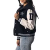 Dallas cowboys womens sailor full snap hooded varsity jacket navy white 1 1