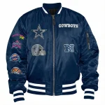 Dallas Cowboys Ma-1 Navy Polyester Bomber Jacket