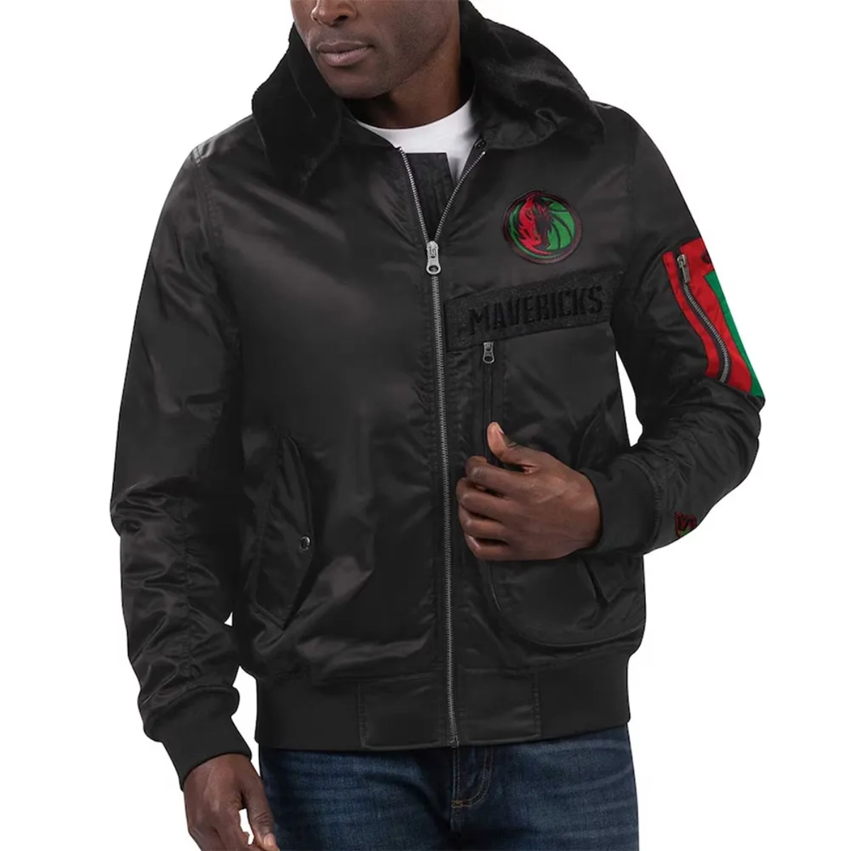 Dallas mavericks black history month shearling jacket