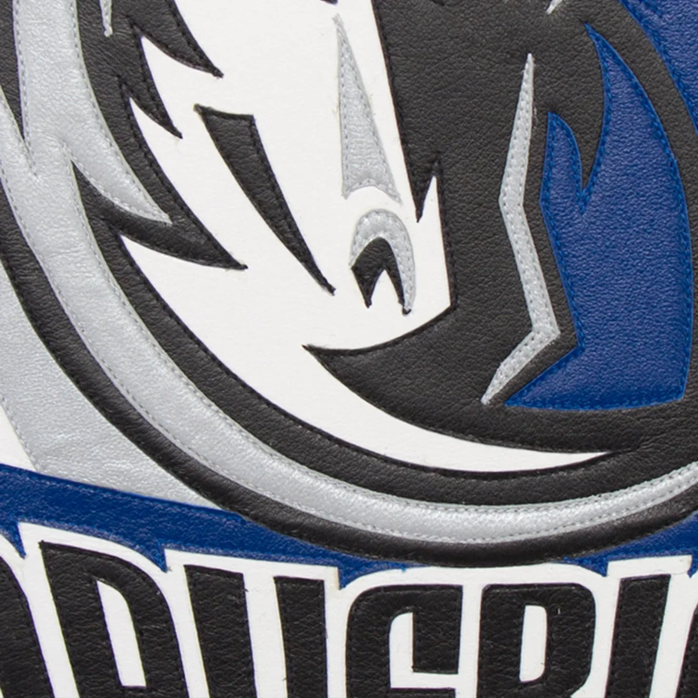 Dallas mavericks domestic two tone wool and leather jacket blue white 4