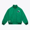 Dallas mavericks full zip green satin jacket
