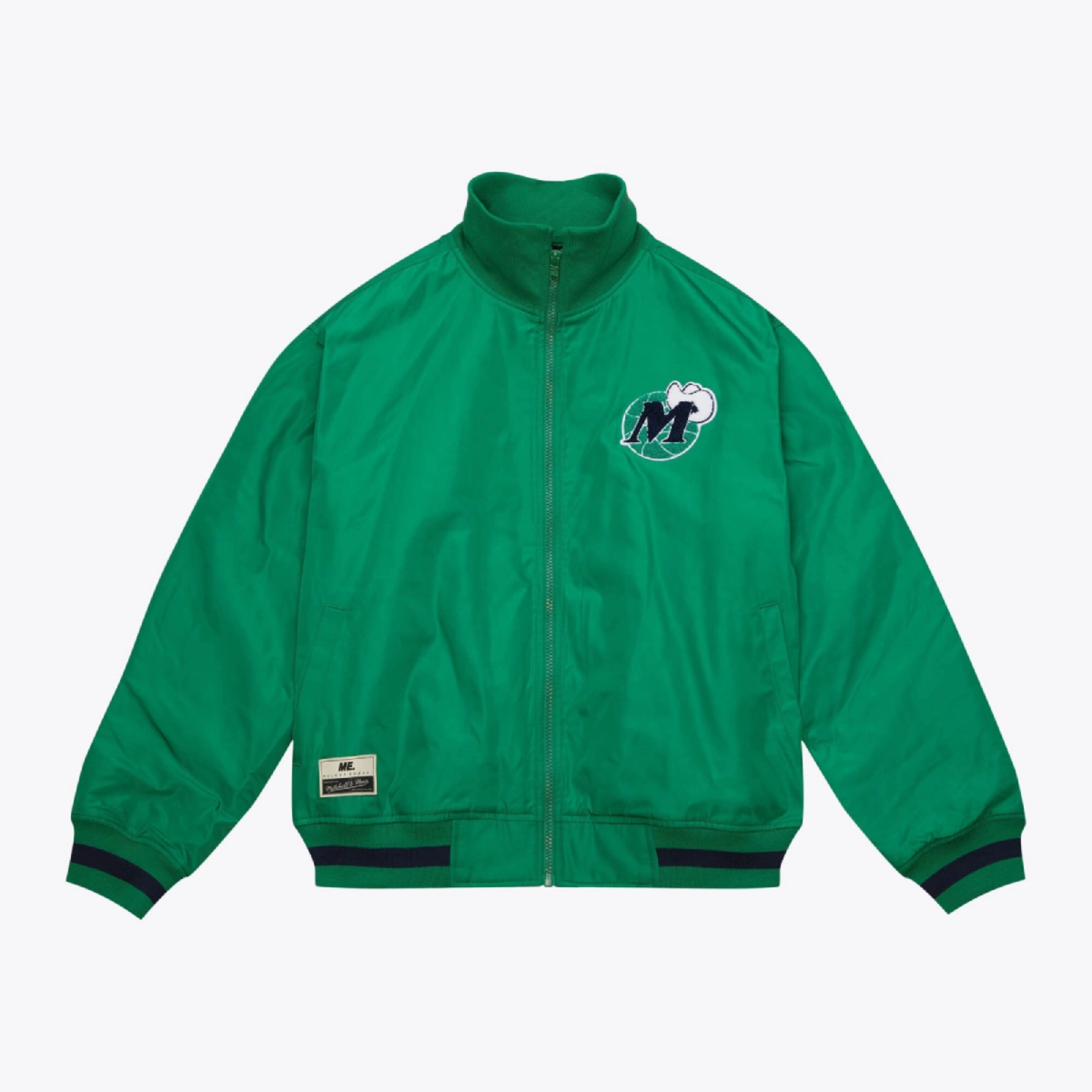 Dallas mavericks full zip green satin jacket