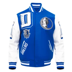 Dallas mavericks mashup wool leather varsity jacket bluewhite 1 1