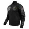 Dallas mavericks pro standard black and gold varsity jacket 1