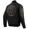 Dallas mavericks pro standard black and gold varsity jacket 3