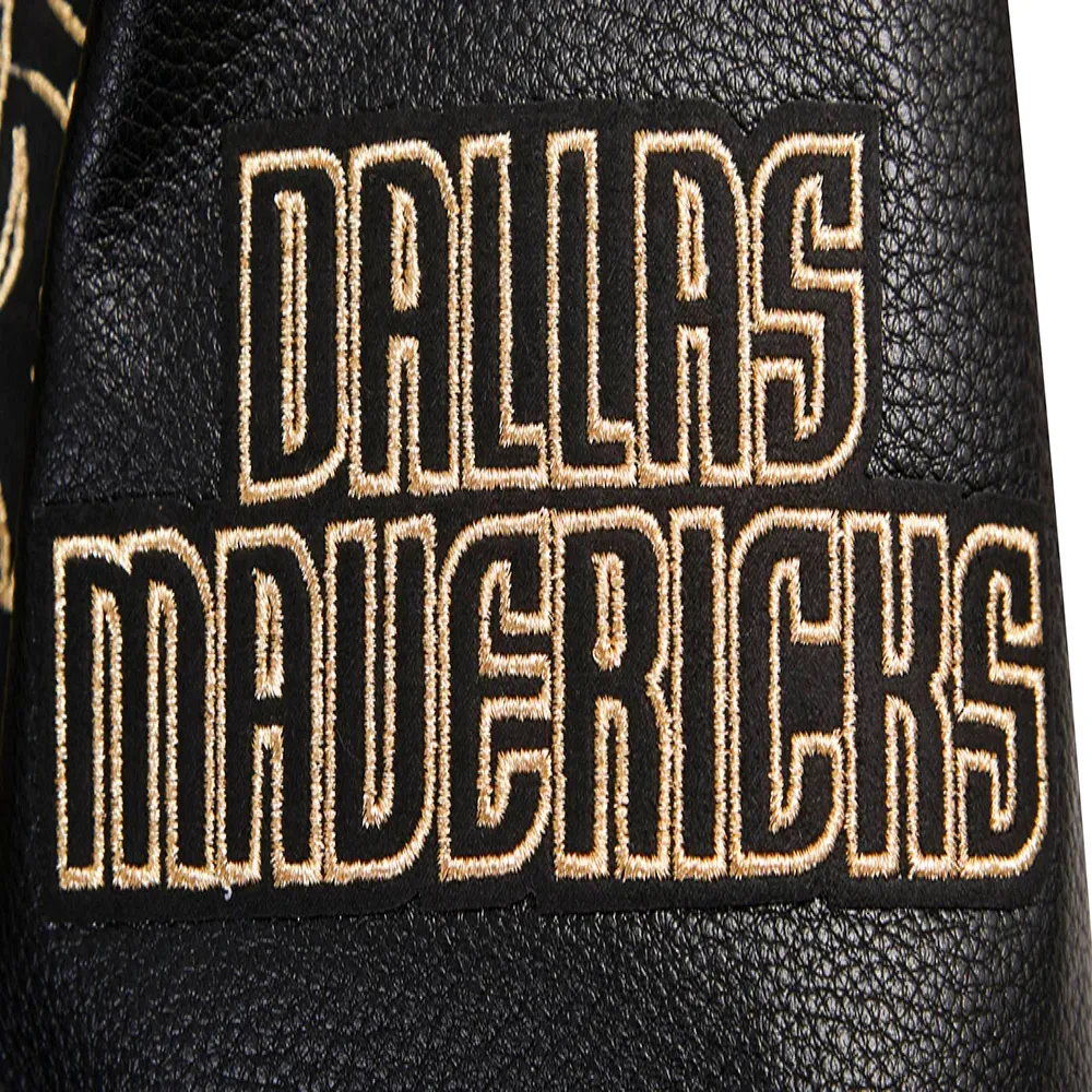 Dallas mavericks pro standard black and gold varsity jacket 7