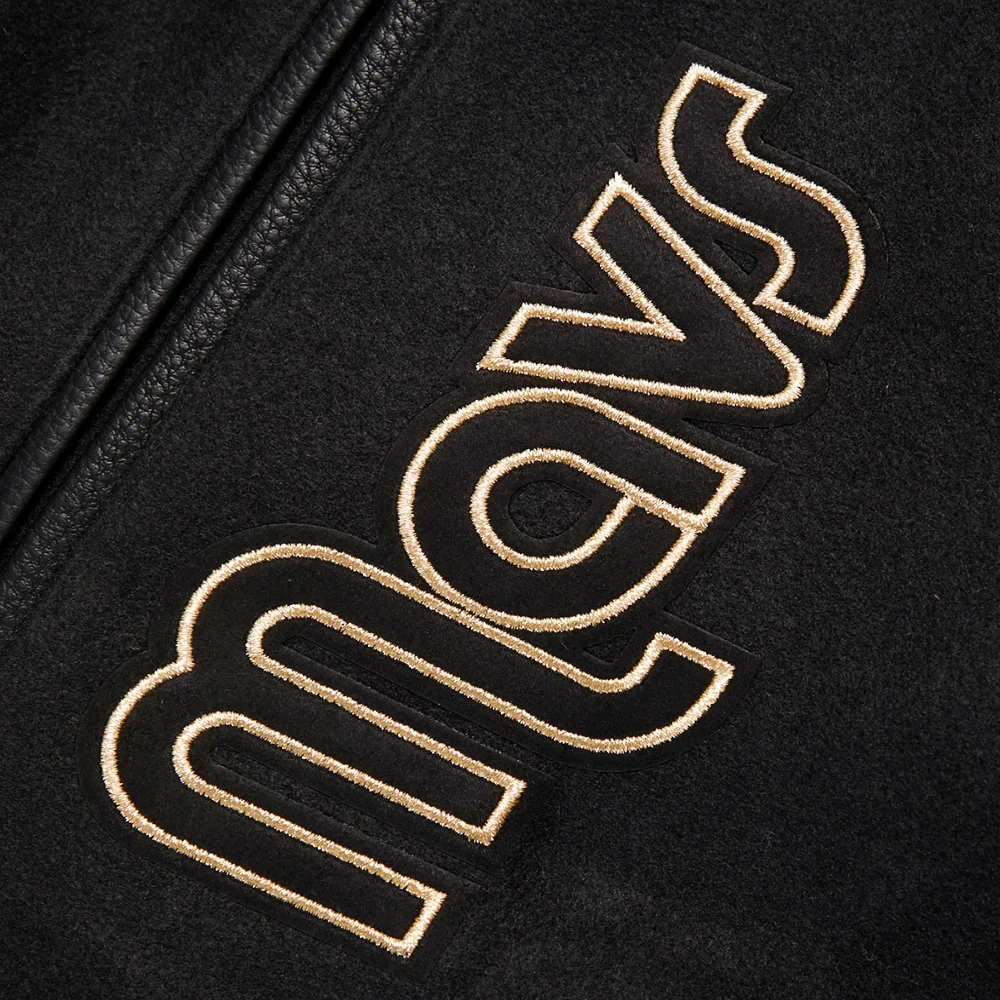 Dallas mavericks pro standard black and gold varsity jacket 8