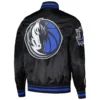 Dallas mavericks pro standard script tail black wool and leather varsity jacket 2