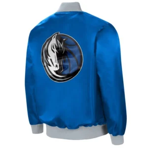 Dallas mavericks the ambassador satin varsity jacket blue 1