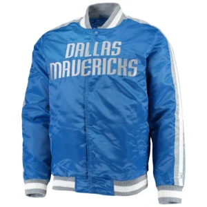 Dallas mavericks the offensive satin varsity jacket blue 1