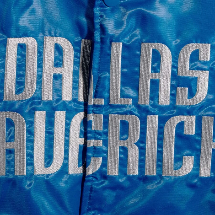 Dallas mavericks the offensive satin varsity jacket blue 3
