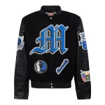 Dallas Mavericks Old English Wool/Leather Jacket