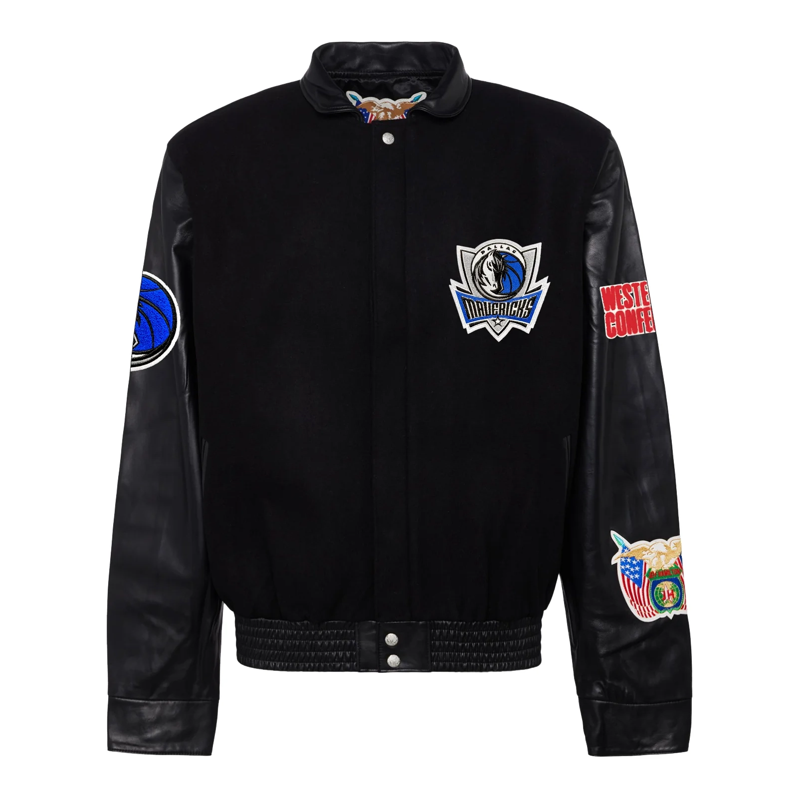 Dallas mavericks wool leather varsity jacket black 1